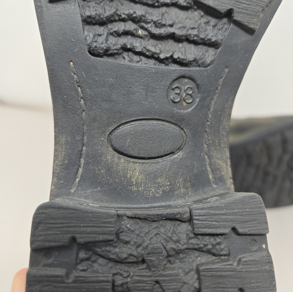 Eric Michael Brennaro Moto Womens Boots Sz 7.5 Dark Gold Metallic Lace Up Detail - Picture 9 of 14